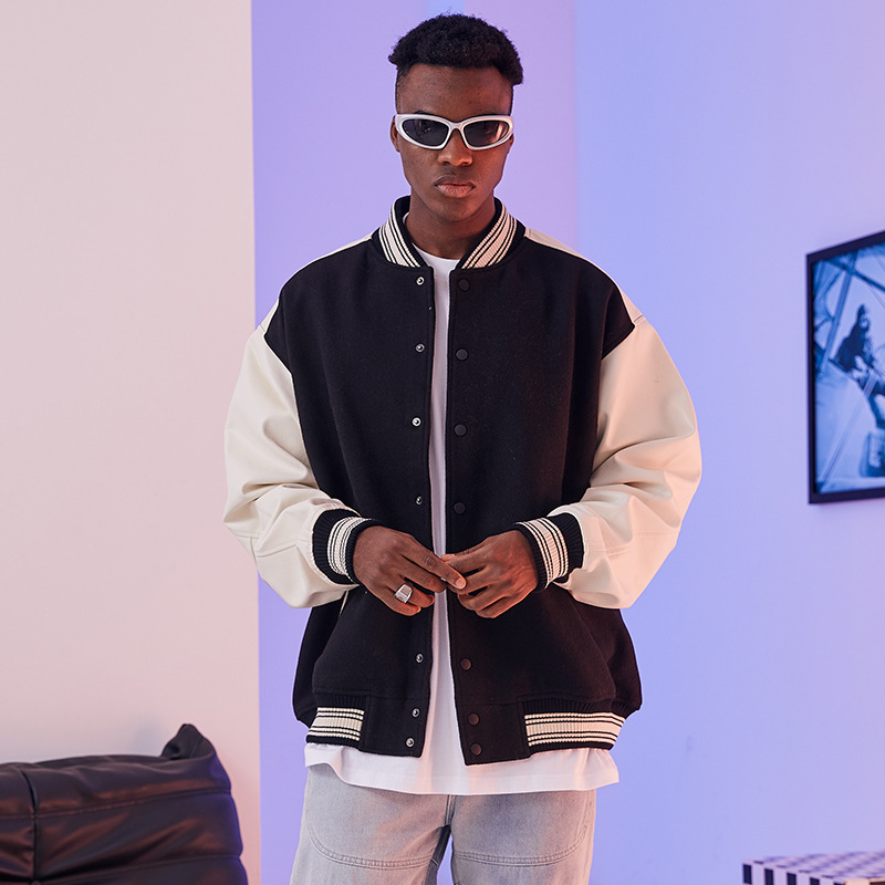 Black and white baseball jacket 2 01