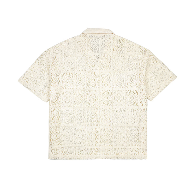 Casual loose hollow knit shirt short sleeves 32 02