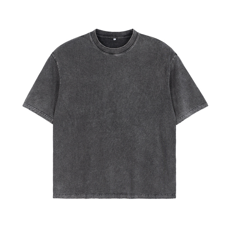 Linen Cotton T-shirt Hip-Hop Retro Loose Round Neck Short Sleeve 55 01
