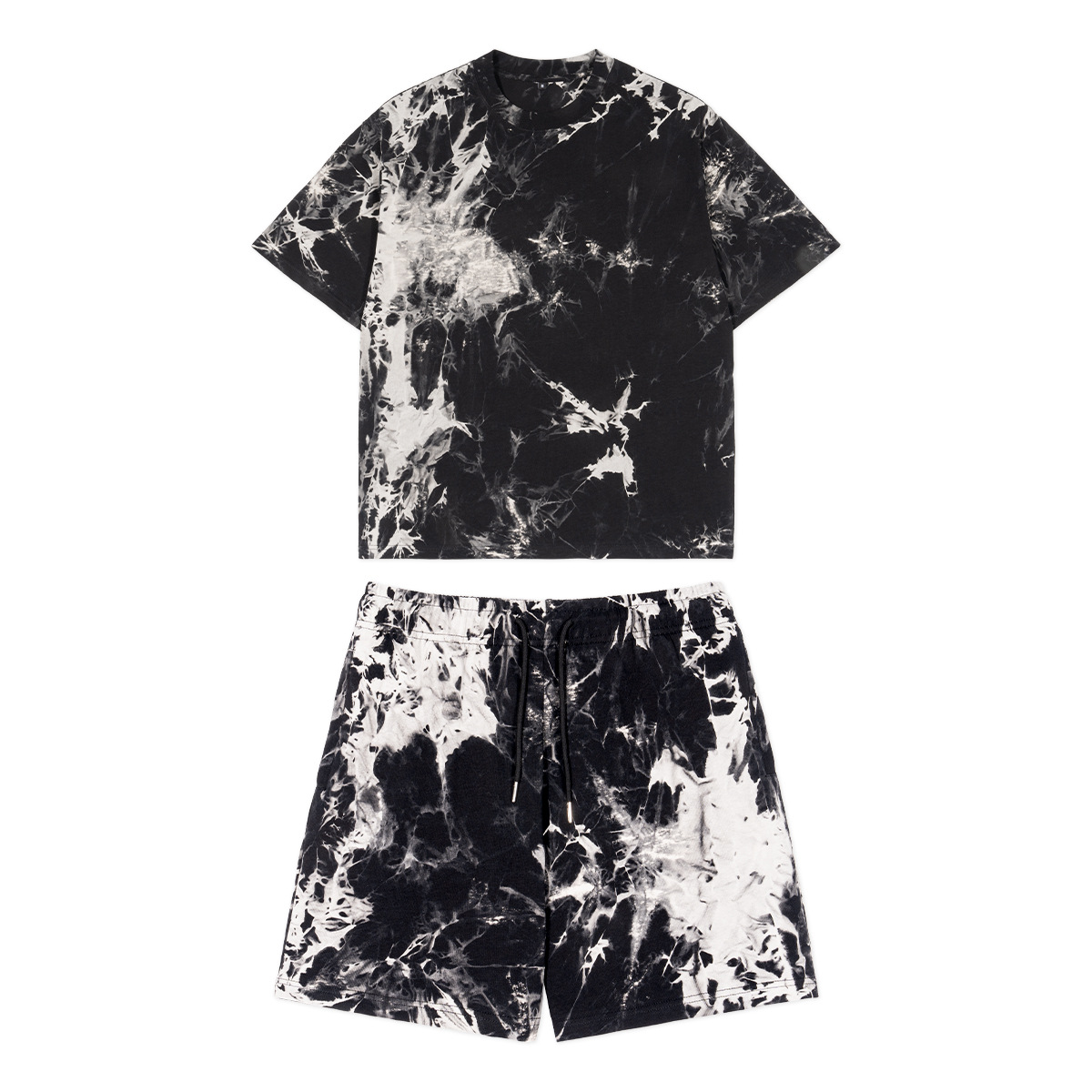 Loose cotton tie-dye suit short-sleeved shorts casual 8 02