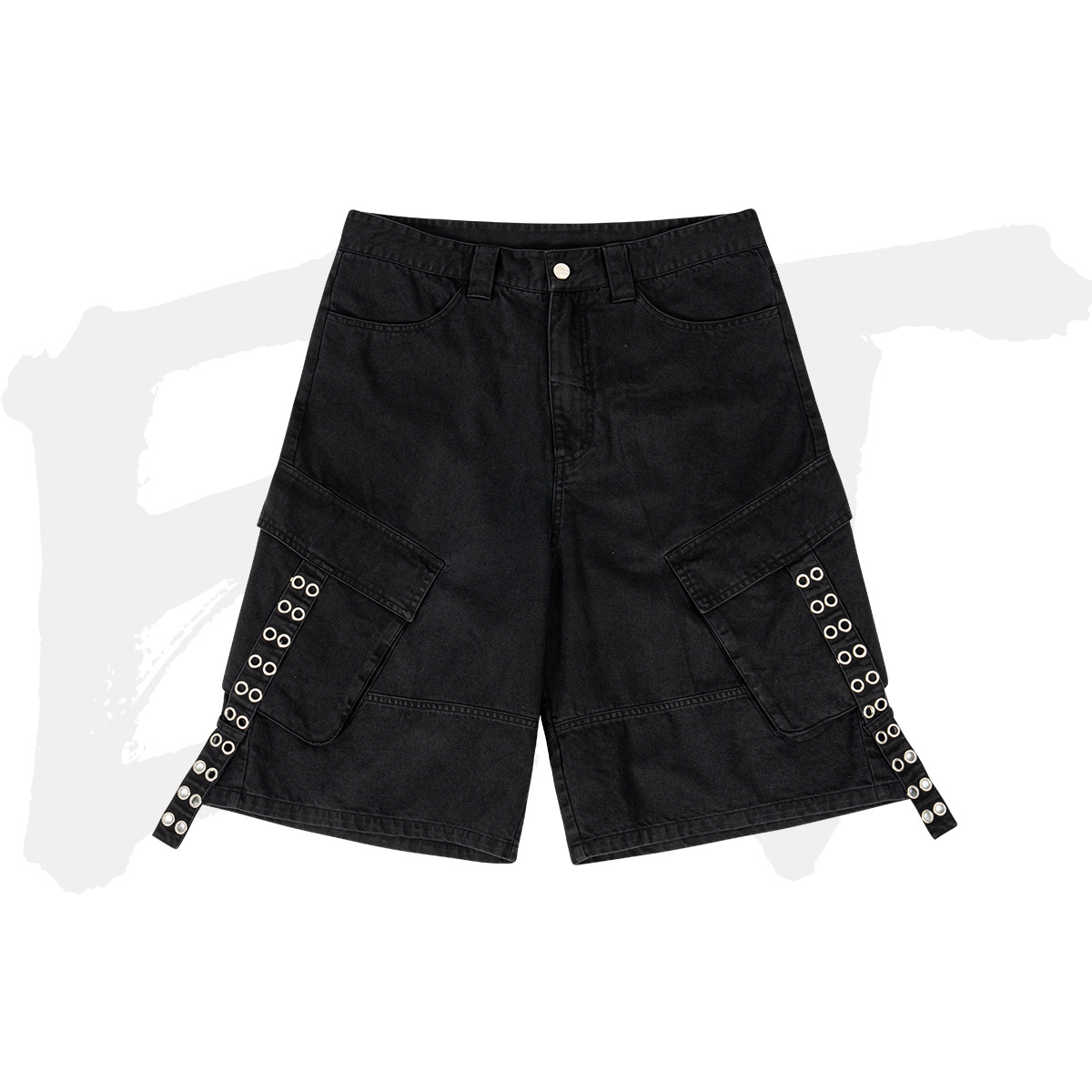 Loose Fit Cotton Denim Cargo Shorts 18