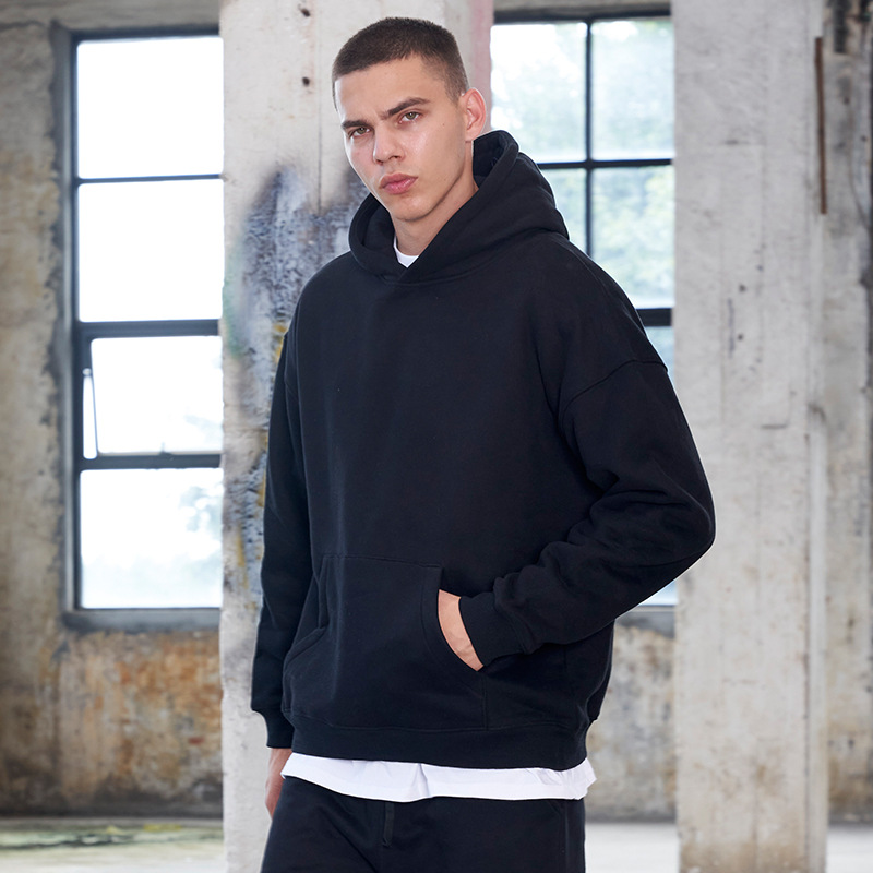 Men's black hooded fleece sweatshirt 40 01