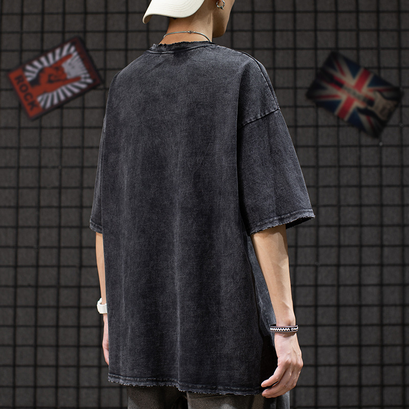Retro high street fashion brand printed short-sleeved men 53 02