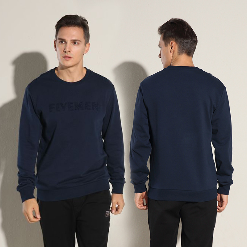 Round neck terry sweatshirt with letter embroidery 38