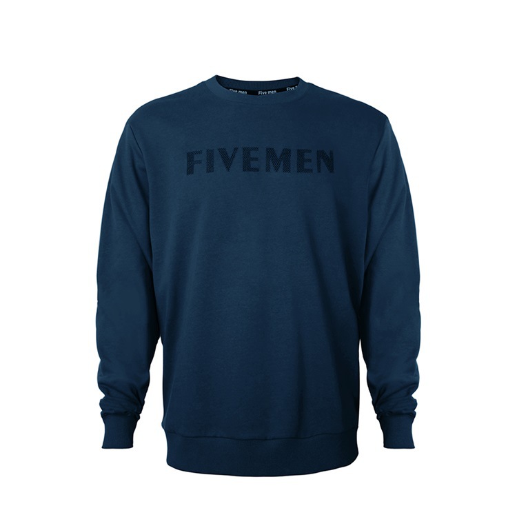 Round neck terry sweatshirt with letter embroidery 38