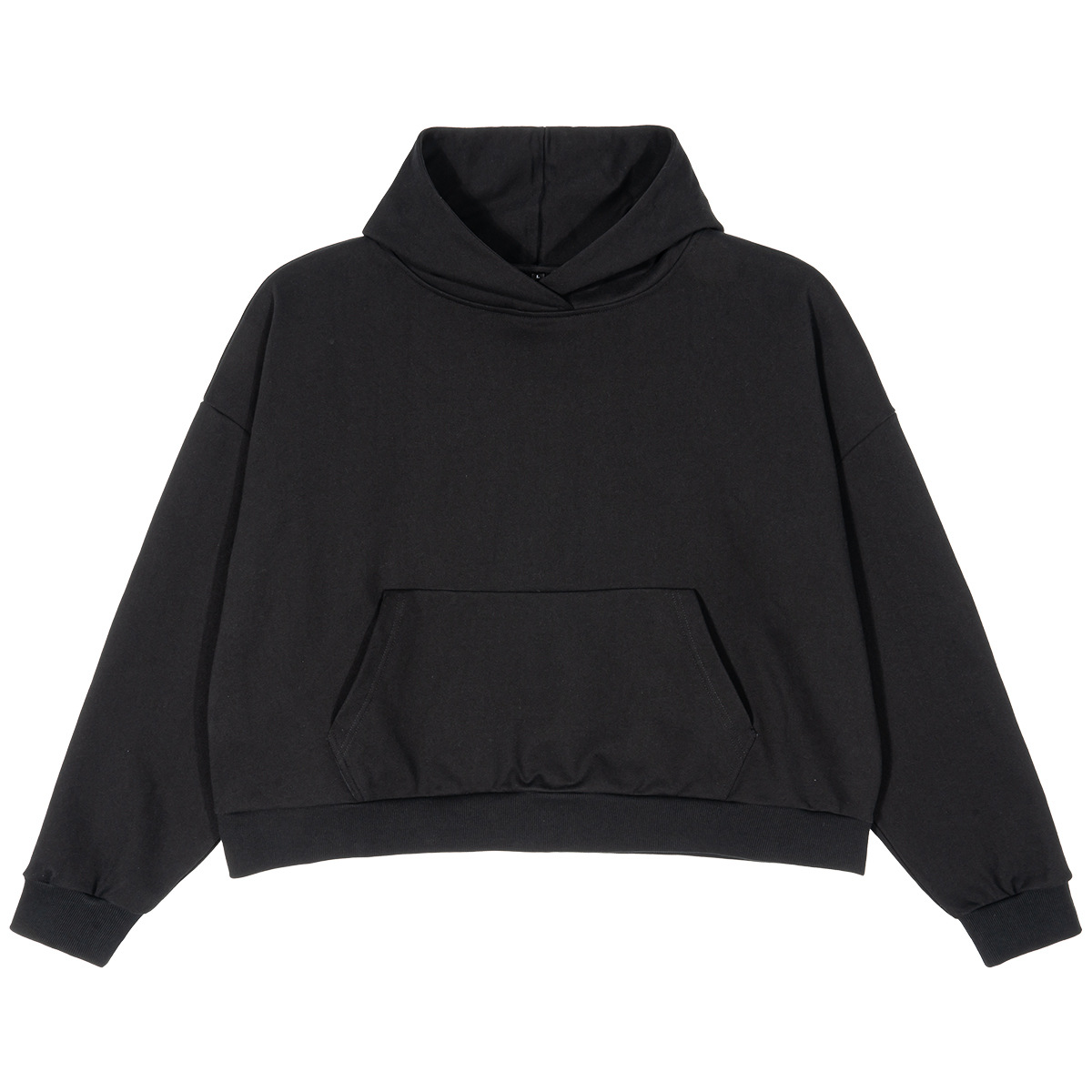 Simple solid color loose drop shoulder short sweatshirt 45
