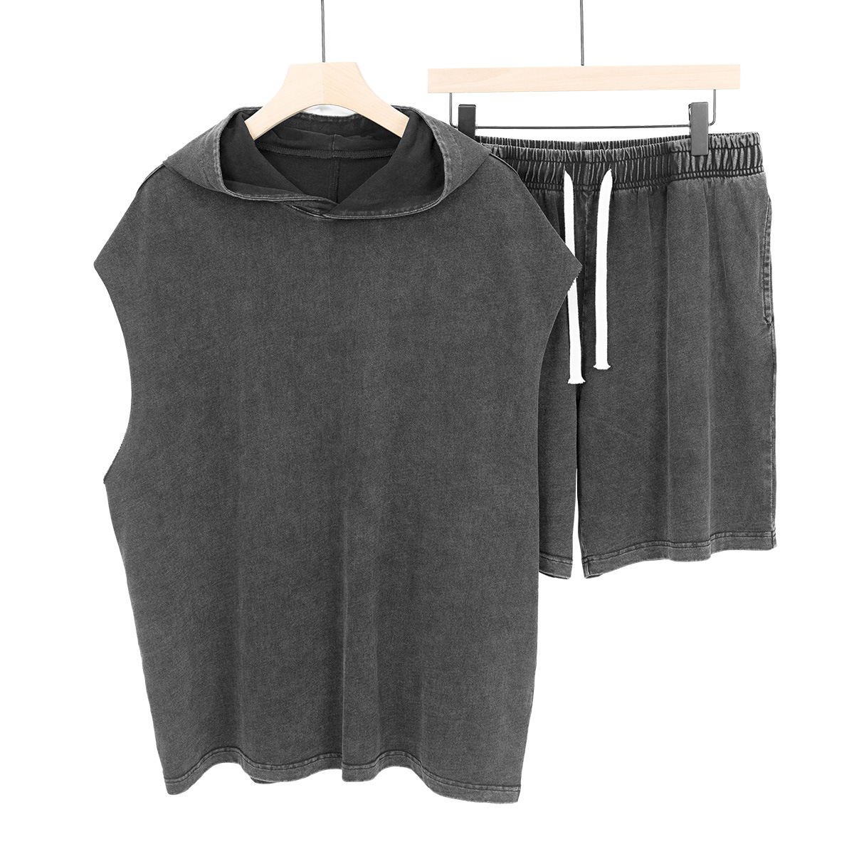 Sleeveless sweatshirt shorts suit washed vintage 7
