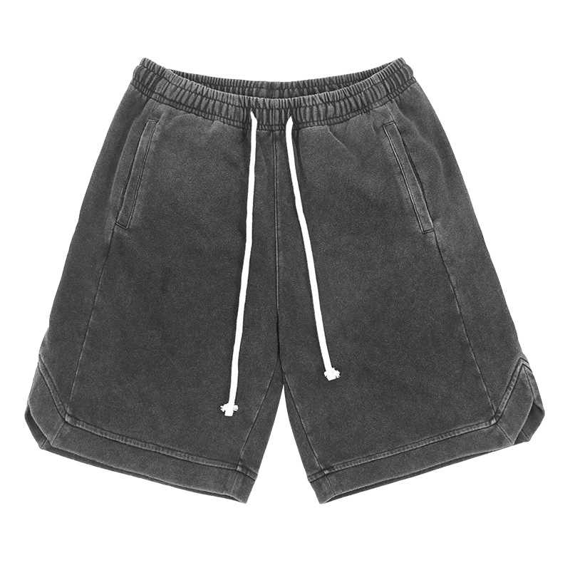 Washed cotton shorts casual retro 14 01